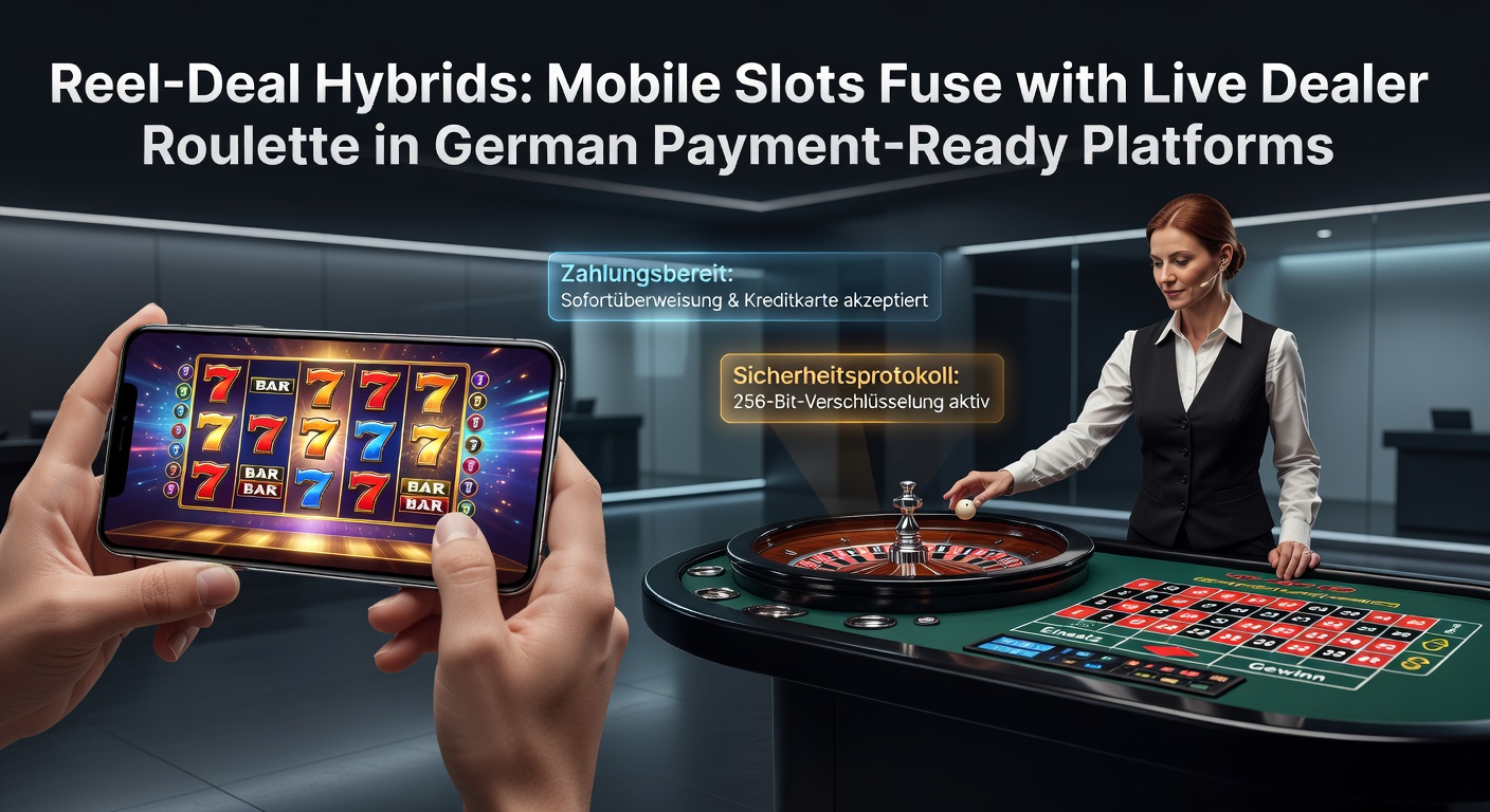Dynamische Fusion von Slot-Rollen und Live-Roulette-Tisch in einer mobilen App auf einem Smartphone-Bildschirm, das hybride Spielerlebnisse illustriert